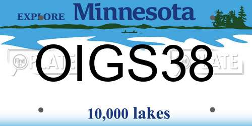 OIGS38 Minnesota License Plate