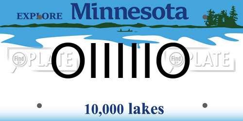 OIIIIIO Minnesota License Plate