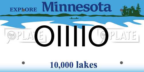 OIIIIO Minnesota License Plate