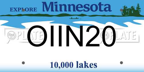 OIIN20 Minnesota License Plate