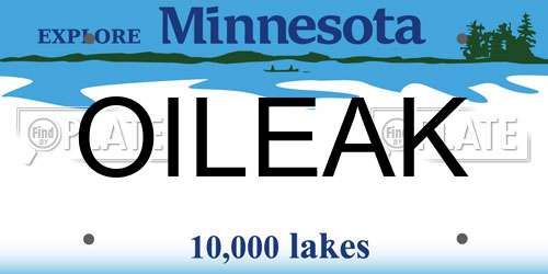 OILEAK Minnesota License Plate