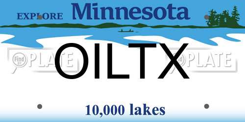 OILTX Minnesota License Plate