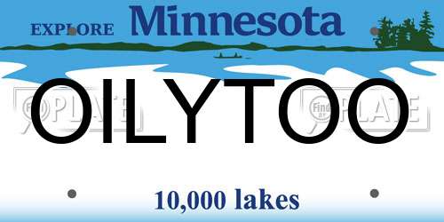 OILYTOO Minnesota License Plate