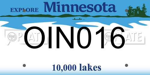 OIN016 Minnesota License Plate