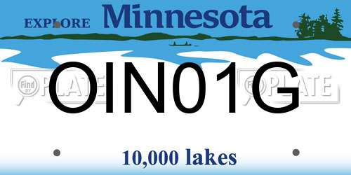 OIN01G Minnesota License Plate