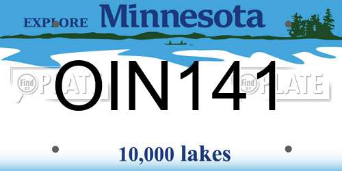 OIN141 Minnesota License Plate