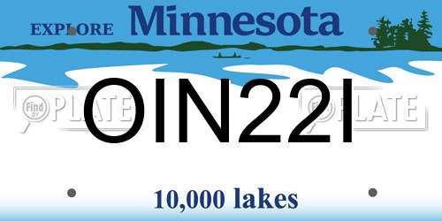 OIN22I Minnesota License Plate