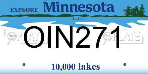 OIN271 Minnesota License Plate