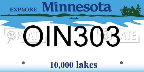 OIN303 Minnesota License Plate