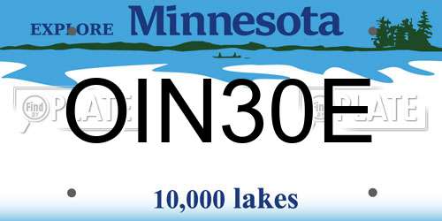 OIN30E Minnesota License Plate