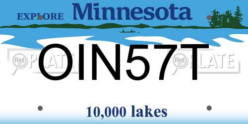 OIN57T Minnesota License Plate