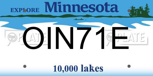 OIN71E Minnesota License Plate