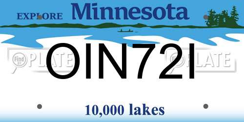 OIN72I Minnesota License Plate