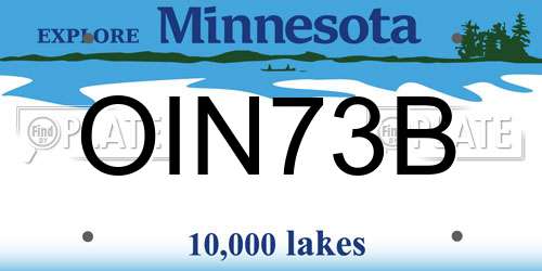 OIN73B Minnesota License Plate