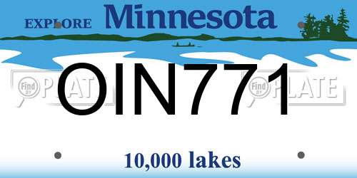 OIN771 Minnesota License Plate