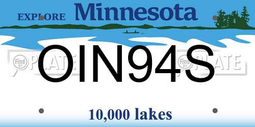 OIN94S Minnesota License Plate