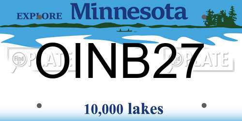 OINB27 Minnesota License Plate