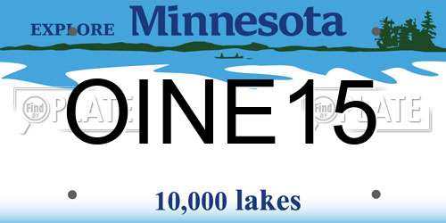 OINE15 Minnesota License Plate