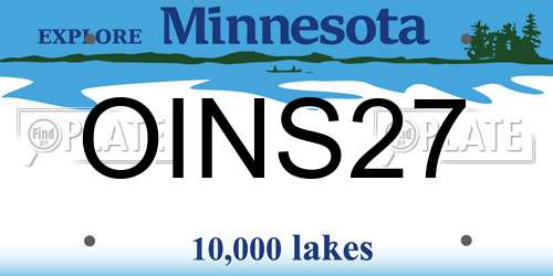 OINS27 Minnesota License Plate