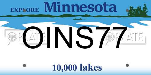 OINS77 Minnesota License Plate