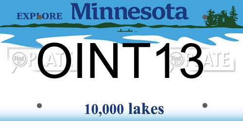 OINT13 Minnesota License Plate