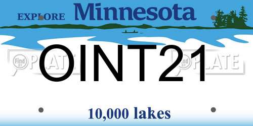 OINT21 Minnesota License Plate