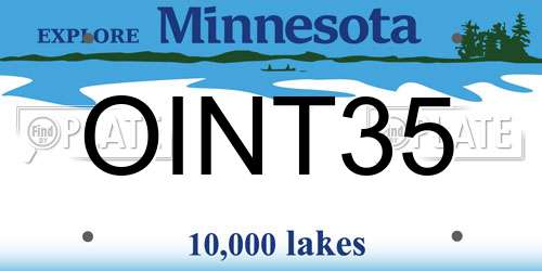 OINT35 Minnesota License Plate