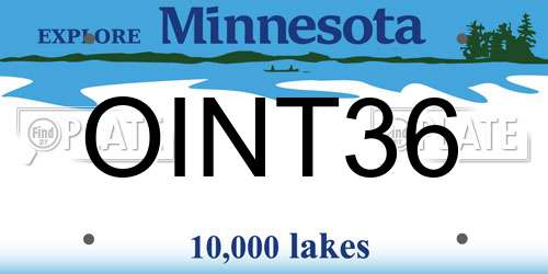 OINT36 Minnesota License Plate
