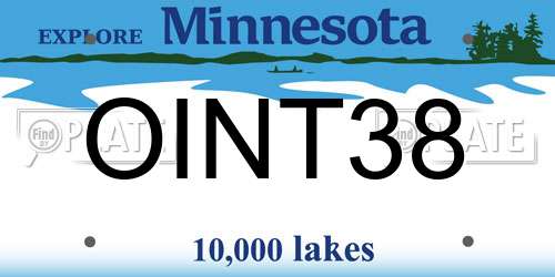 OINT38 Minnesota License Plate