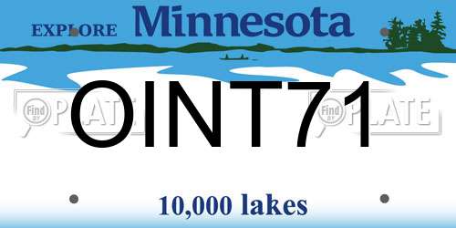 OINT71 Minnesota License Plate