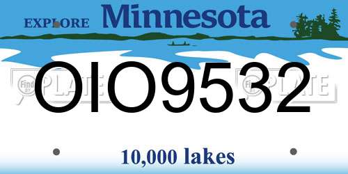 OIO9532 Minnesota License Plate