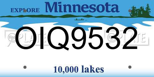 OIQ9532 Minnesota License Plate