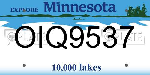 OIQ9537 Minnesota License Plate