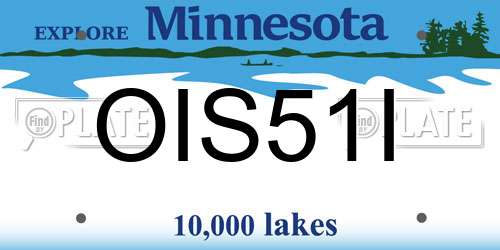 OIS51I Minnesota License Plate
