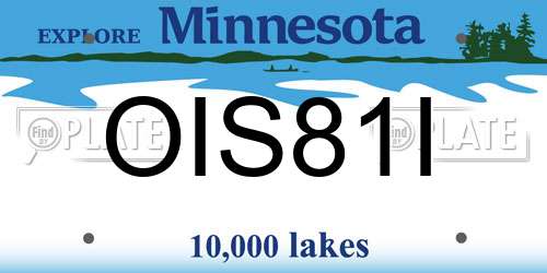 OIS81I Minnesota License Plate