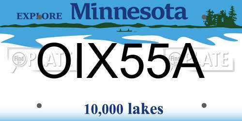OIX55A Minnesota License Plate