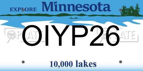 OIYP26 Minnesota License Plate