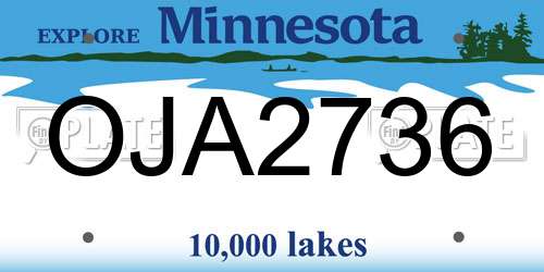 OJA2736 Minnesota License Plate