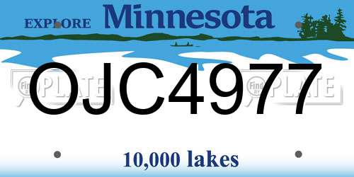 OJC4977 Minnesota License Plate