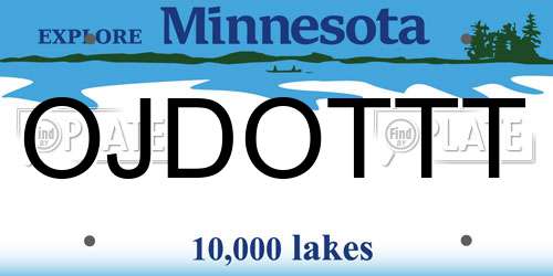 OJDOTTT Minnesota License Plate