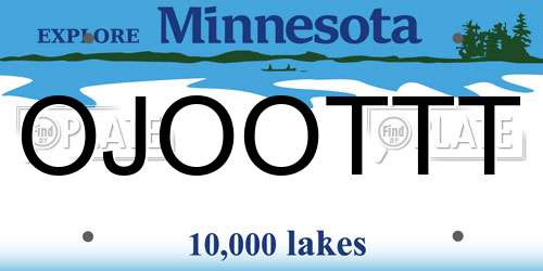 OJOOTTT Minnesota License Plate