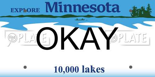 OKAY Minnesota License Plate