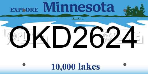 OKD2624 Minnesota License Plate