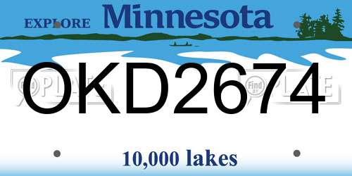 OKD2674 Minnesota License Plate
