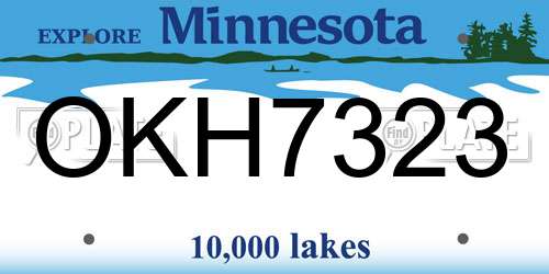 OKH7323 Minnesota License Plate
