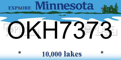 OKH7373 Minnesota License Plate