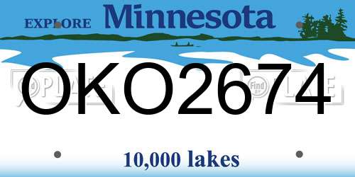 OKO2674 Minnesota License Plate