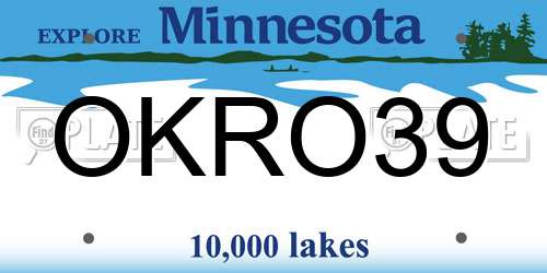 OKRO39 Minnesota License Plate