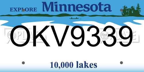 OKV9339 Minnesota License Plate