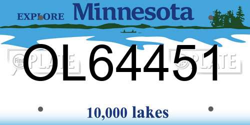 OL64451 Minnesota License Plate